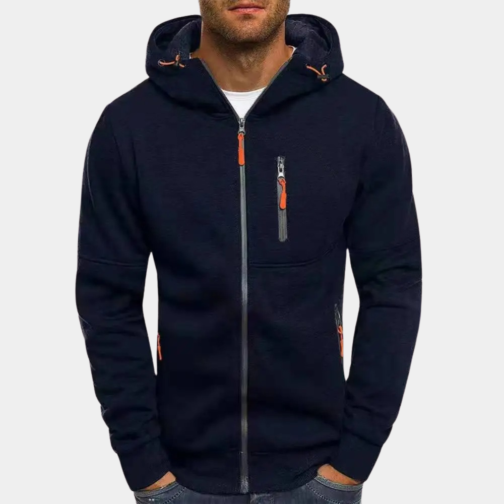 Men's Zip-Up Hoodie with Hood for a Comfortable Casual Look