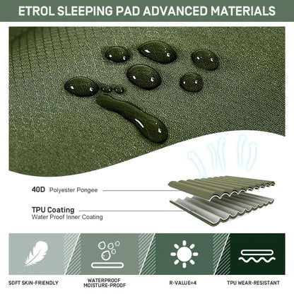 Inflatable Camping Mattress with Built-in Foot Pump and Compact Design