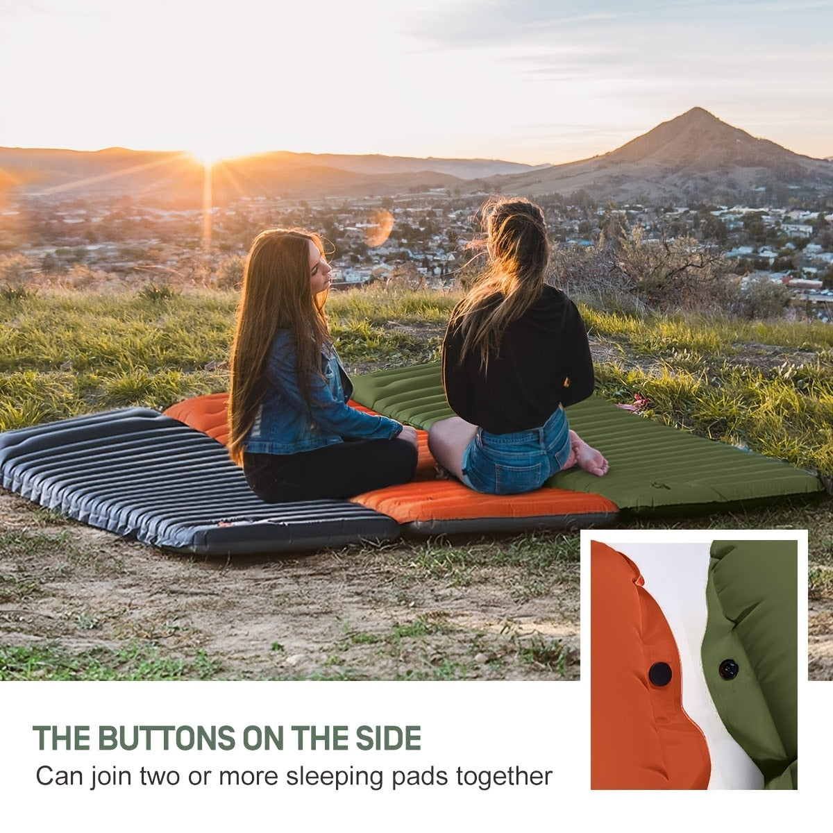 Inflatable Camping Mattress with Built-in Foot Pump and Compact Design