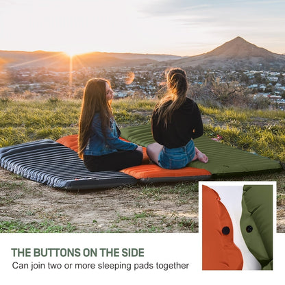 Inflatable Camping Mattress with Built-in Foot Pump and Compact Design