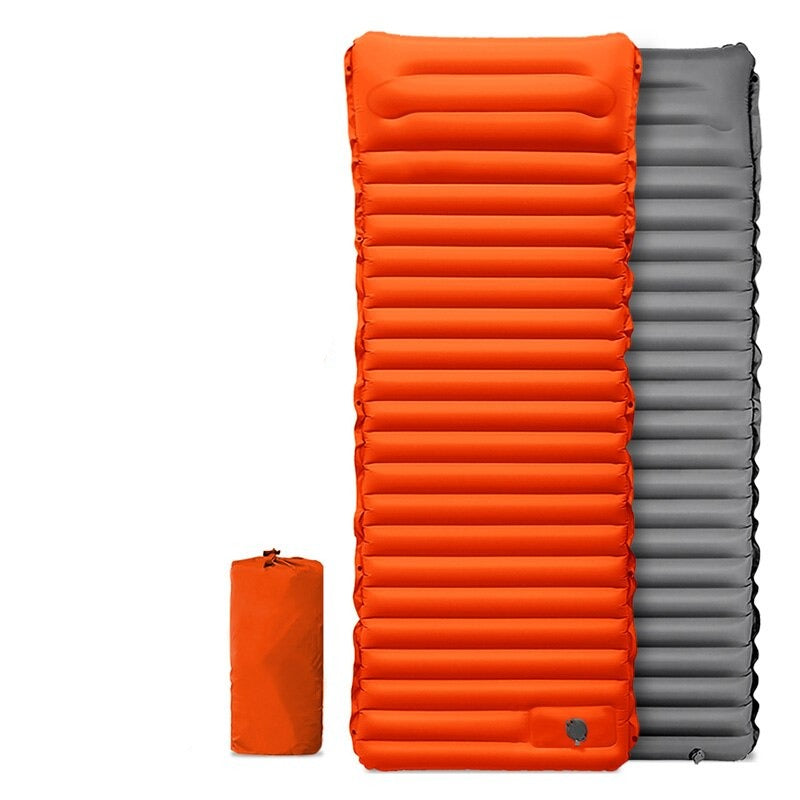 Inflatable Camping Mattress with Built-in Foot Pump and Compact Design
