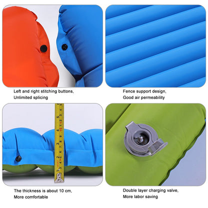 Inflatable Camping Mattress with Built-in Foot Pump and Compact Design