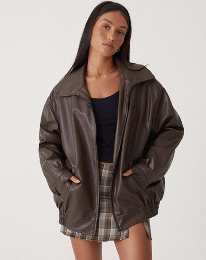oversized leather jacket
