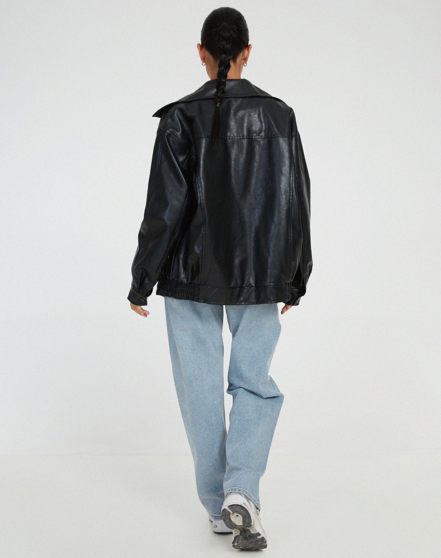 oversized leather jacket