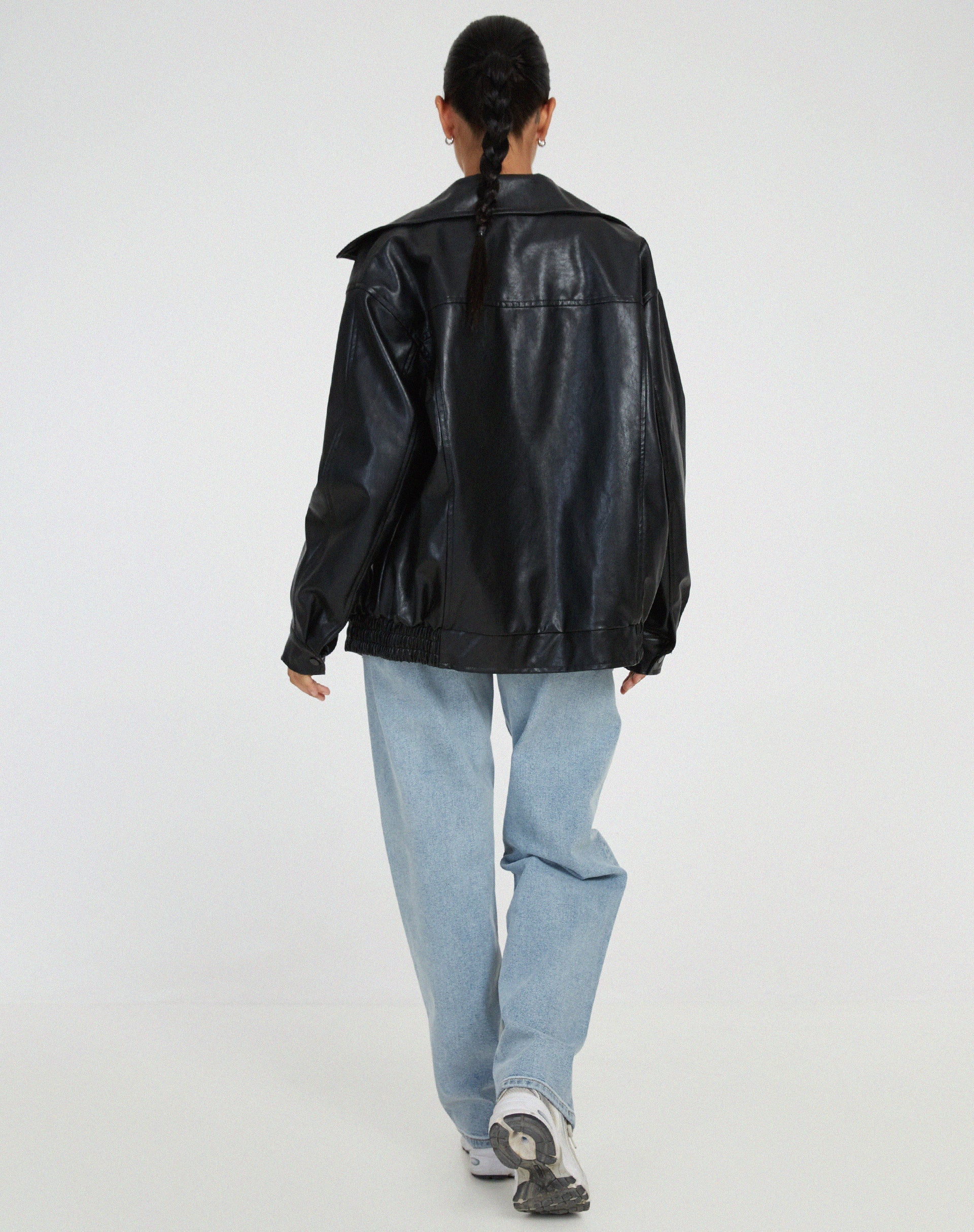 oversized leather jacket