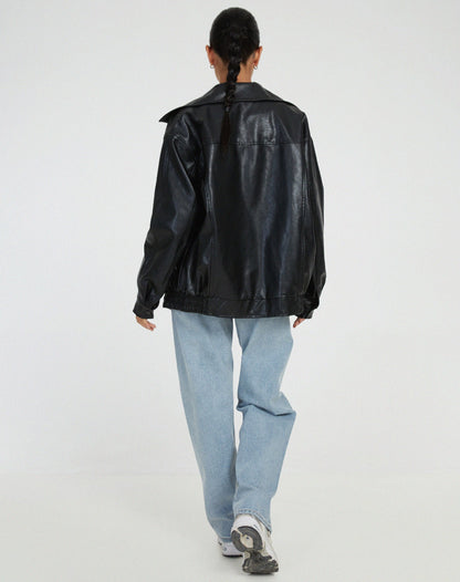 oversized leather jacket