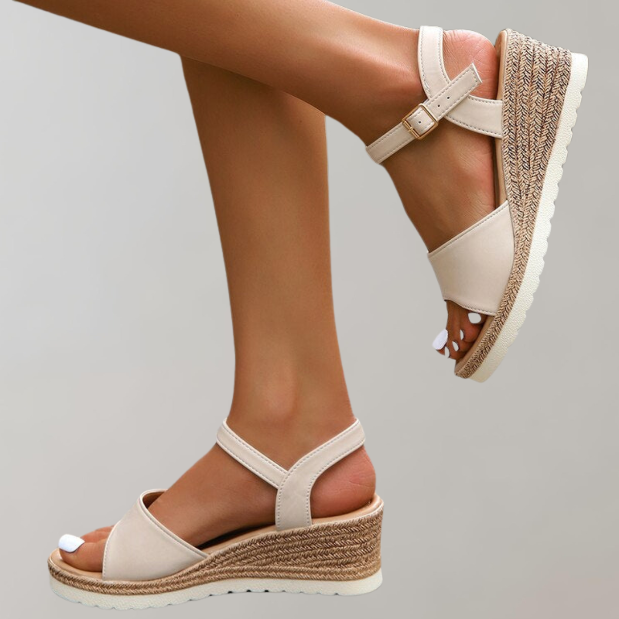 Sandals with Ladies' Orthopaedic Wedge Heel and Adjustable Straps