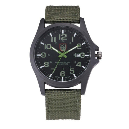 Watch with Robust Water-Resistant Men's Military Design and Date Function