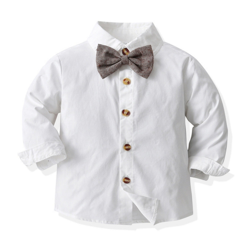 Set with Children's Outfit Design for Toddlers and Kids with Waistcoat and Bow Tie