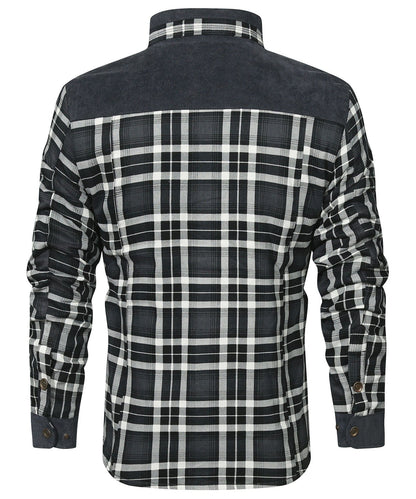 Robust Men's Flannel Coat with Faux Fur Lining for Warm, Durable and Protective