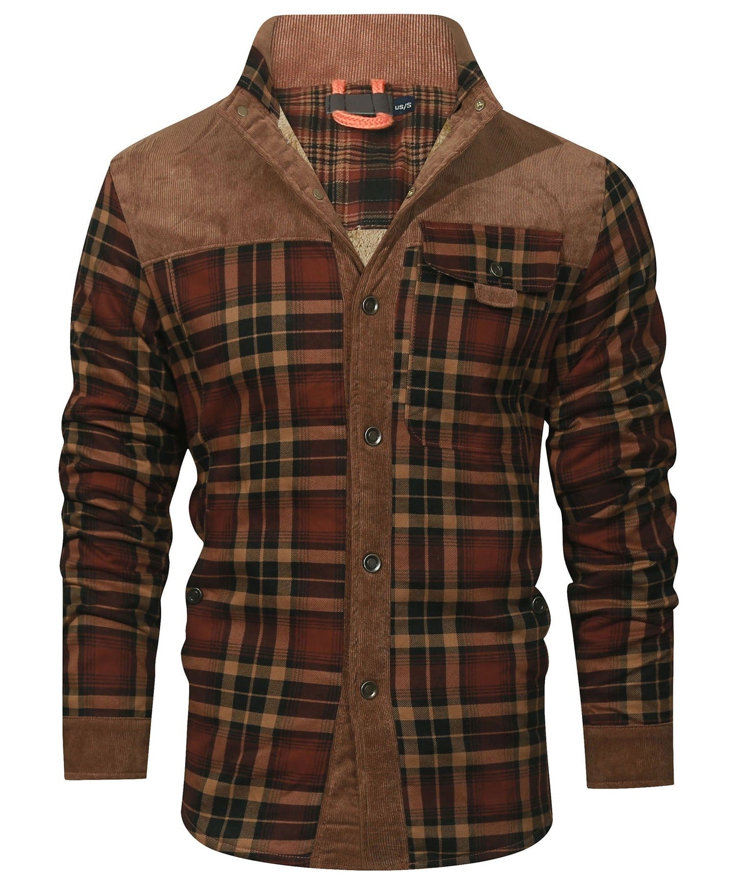 Robust Men's Flannel Coat with Faux Fur Lining for Warm, Durable and Protective
