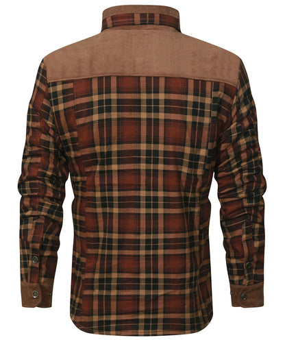 Robust Men's Flannel Coat with Faux Fur Lining for Warm, Durable and Protective