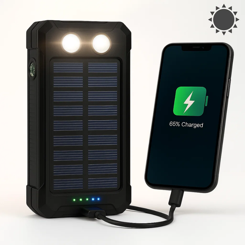 20000mah Solar Power Bank for Waterproof, Rugged & with Torch