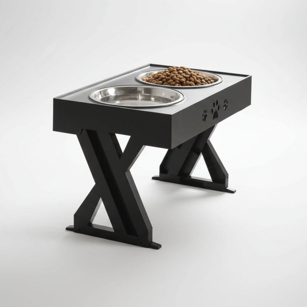 Bowl with Raised Dog Adjustable Height and Anti-Spill Design