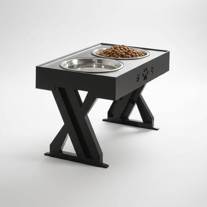 Bowl with Raised Dog Adjustable Height and Anti-Spill Design