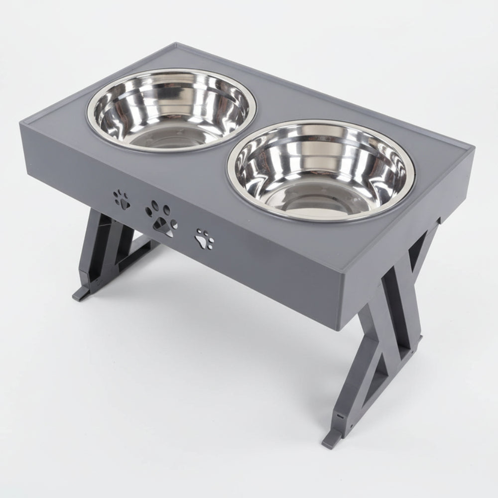 Bowl with Raised Dog Adjustable Height and Anti-Spill Design