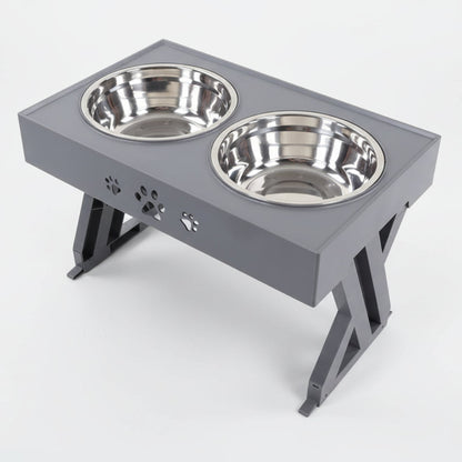 Bowl with Raised Dog Adjustable Height and Anti-Spill Design