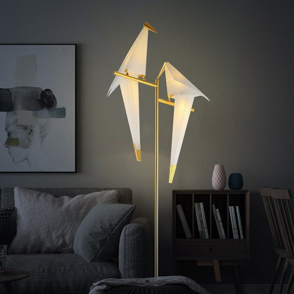 Table Lamp Origami Birdy with Cozy Warm Light and Modern Wing Design