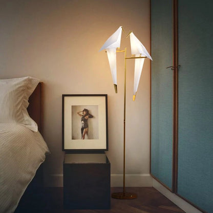 Table Lamp Origami Birdy with Cozy Warm Light and Modern Wing Design