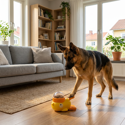 Dispenser with Interactive Dog Toy with Food Design for Mental Stimulation