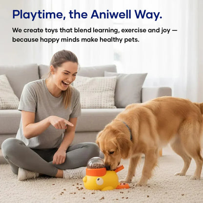 Dispenser with Interactive Dog Toy with Food Design for Mental Stimulation
