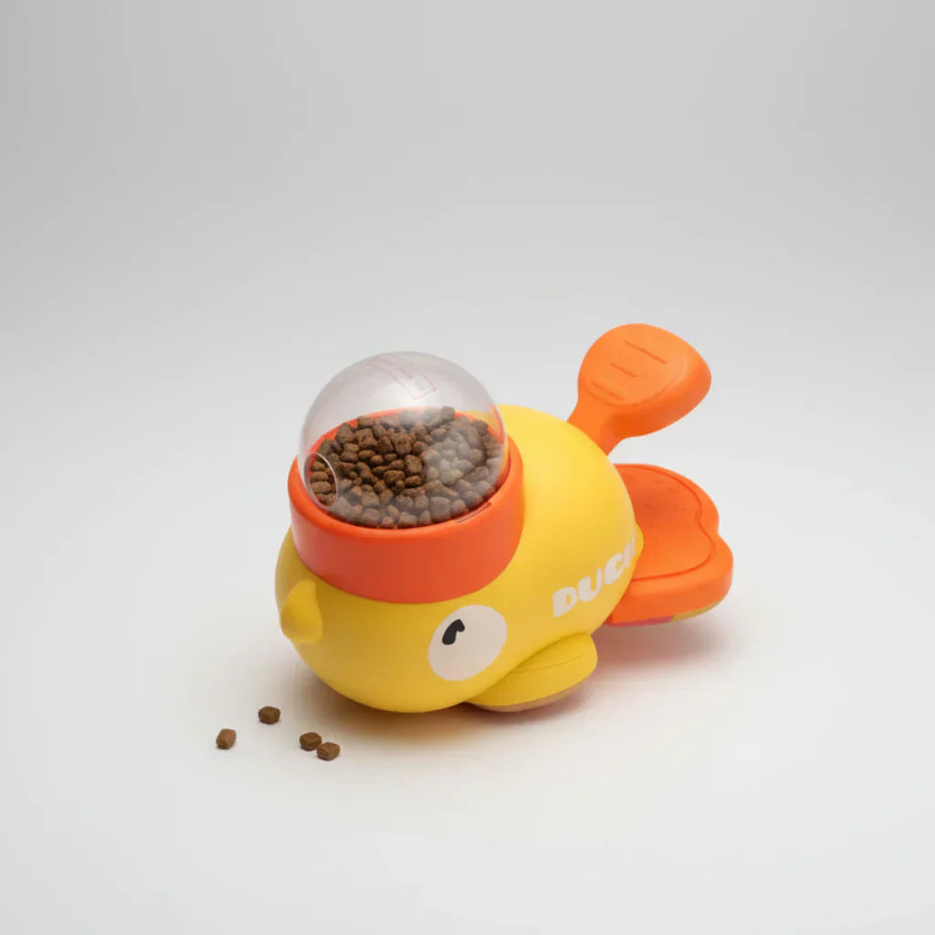 Dispenser with Interactive Dog Toy with Food Design for Mental Stimulation