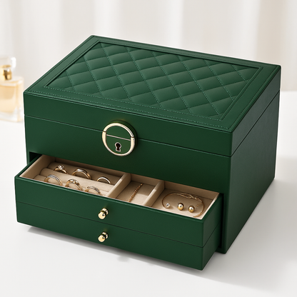 Organiser Multi-Layer Jewellery for Compact Storage Box with Drawers and Lock