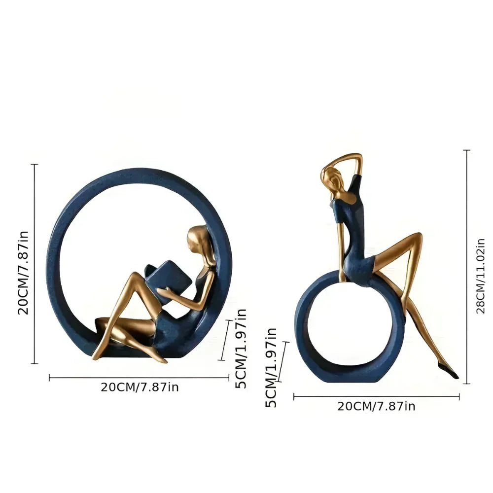 Abstract Women Sculptures in Circular Form for Modern Interior Decoration