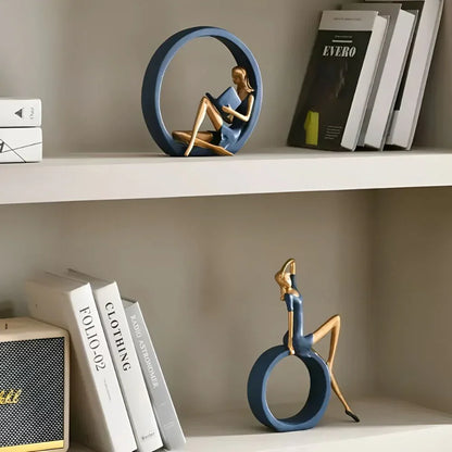 Abstract Women Sculptures in Circular Form for Modern Interior Decoration