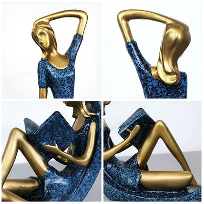 Abstract Women Sculptures in Circular Form for Modern Interior Decoration