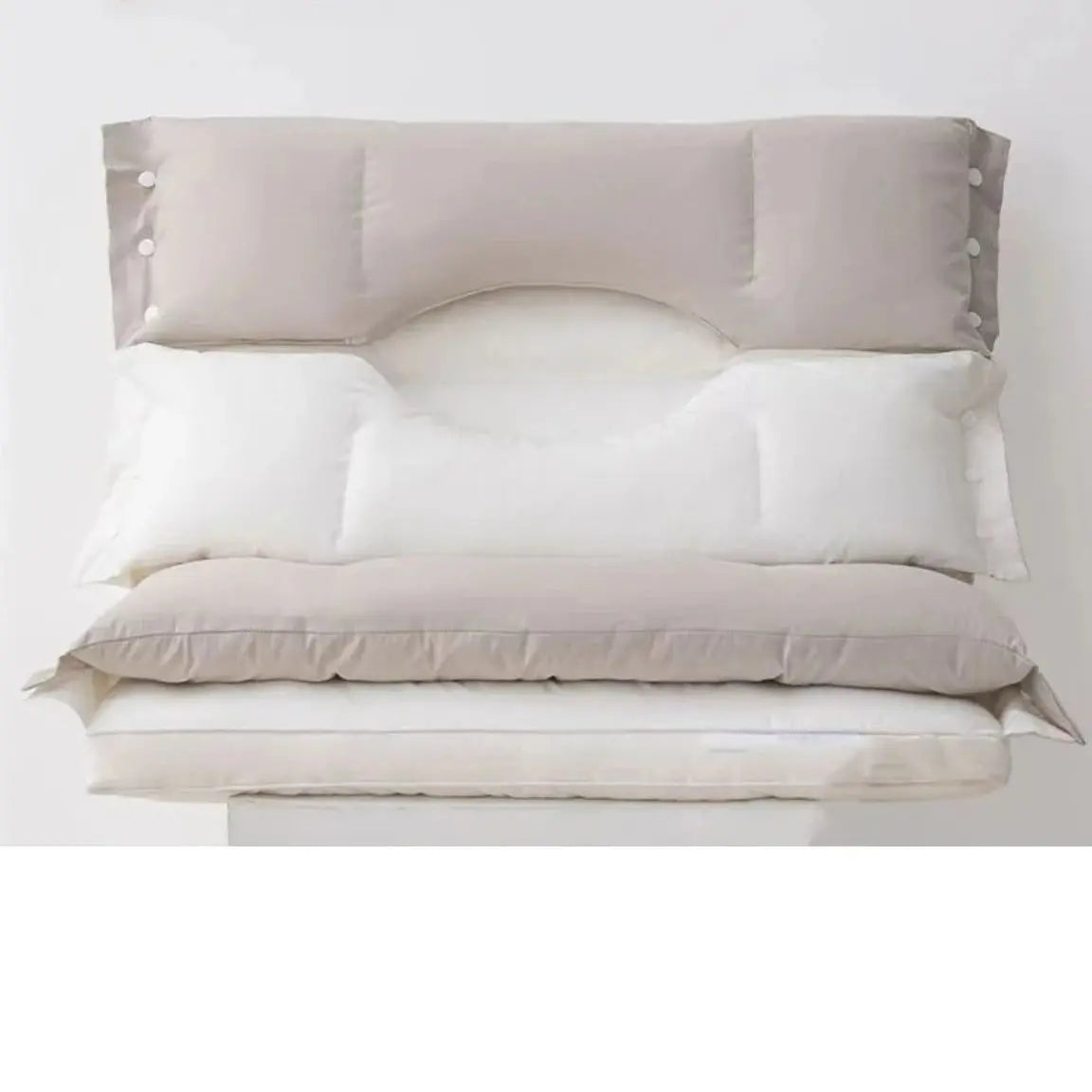 Pillow with Ergonomically Adjustable Neck Unisex with Double Layer for Travel