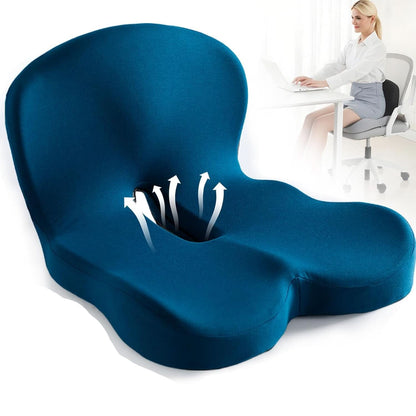 Cushion with Ergonomic Memory Foam Seat Design for Office and Car for Comfortable Sitting
