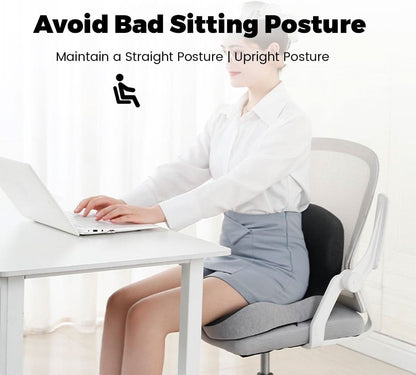 Cushion with Ergonomic Memory Foam Seat Design for Office and Car for Comfortable Sitting
