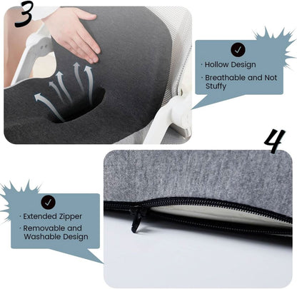 Cushion with Ergonomic Memory Foam Seat Design for Office and Car for Comfortable Sitting