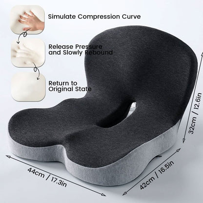 Cushion with Ergonomic Memory Foam Seat Design for Office and Car for Comfortable Sitting