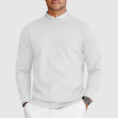 Men's Crew Neck Jumper with Fine Knit Structure for Comfortable and Timeless
