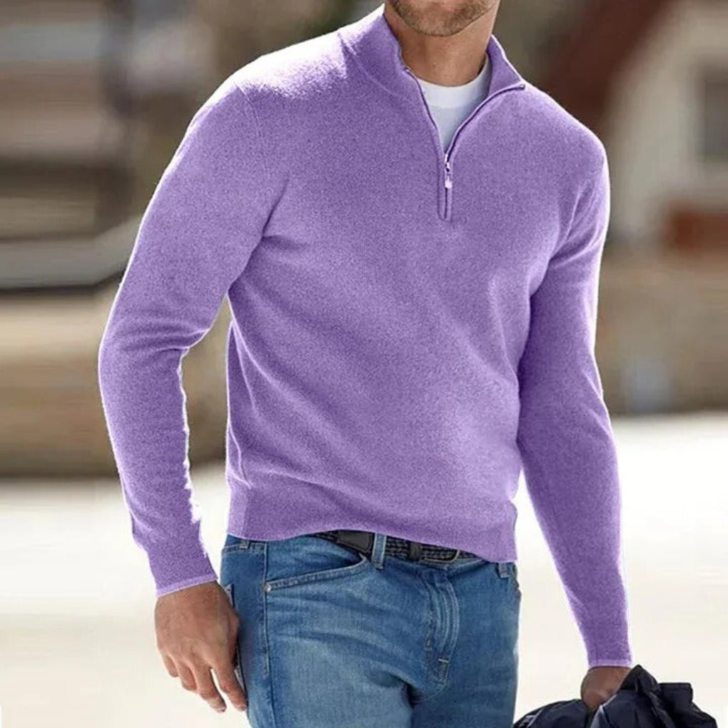 lightweight cashmere zipper