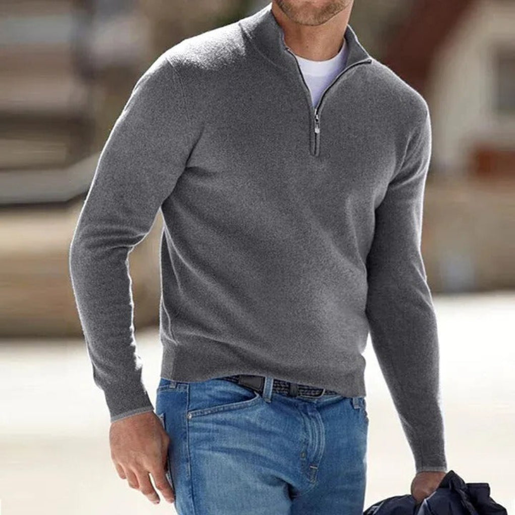 lightweight cashmere zipper