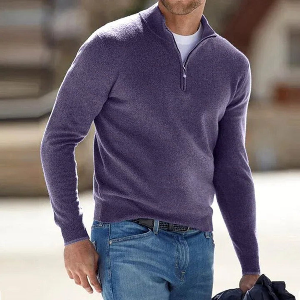 lightweight cashmere zipper