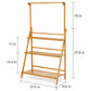 Folding Bamboo Plant Stand with Hanging Rack