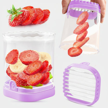 Bowl with Fruit Slicer with Collection and Interchangeable Blades for Quick Cutting