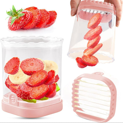 Bowl with Fruit Slicer with Collection and Interchangeable Blades for Quick Cutting
