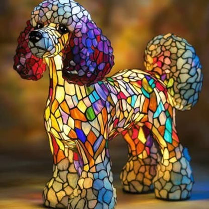 Decorative Dog Table Lamp with Mosaic Design for Atmospheric and Artistic