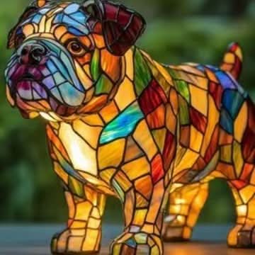 Decorative Dog Table Lamp with Mosaic Design for Atmospheric and Artistic