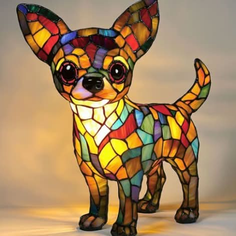 Decorative Dog Table Lamp with Mosaic Design for Atmospheric and Artistic