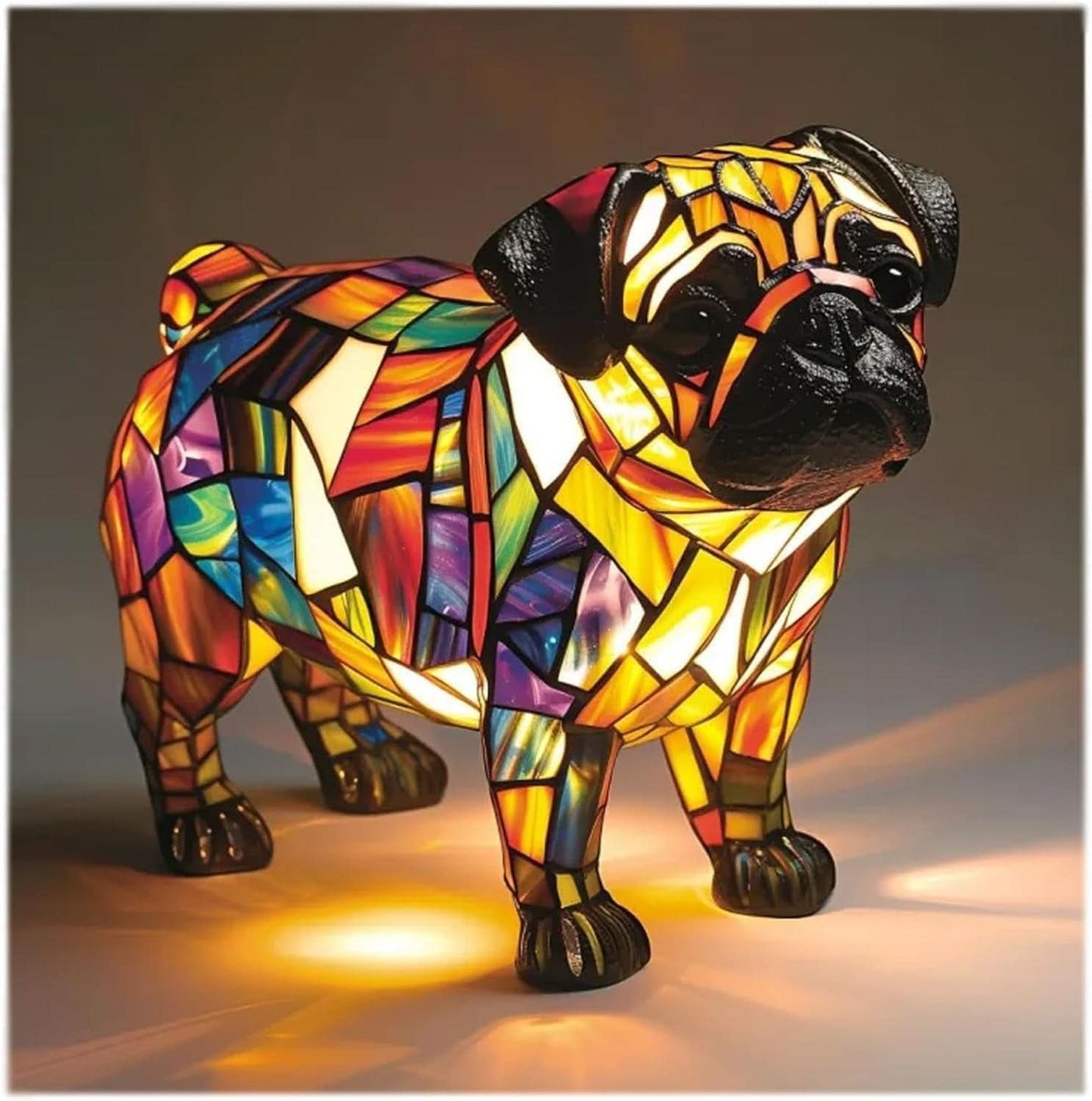 Decorative Dog Table Lamp with Mosaic Design for Atmospheric and Artistic