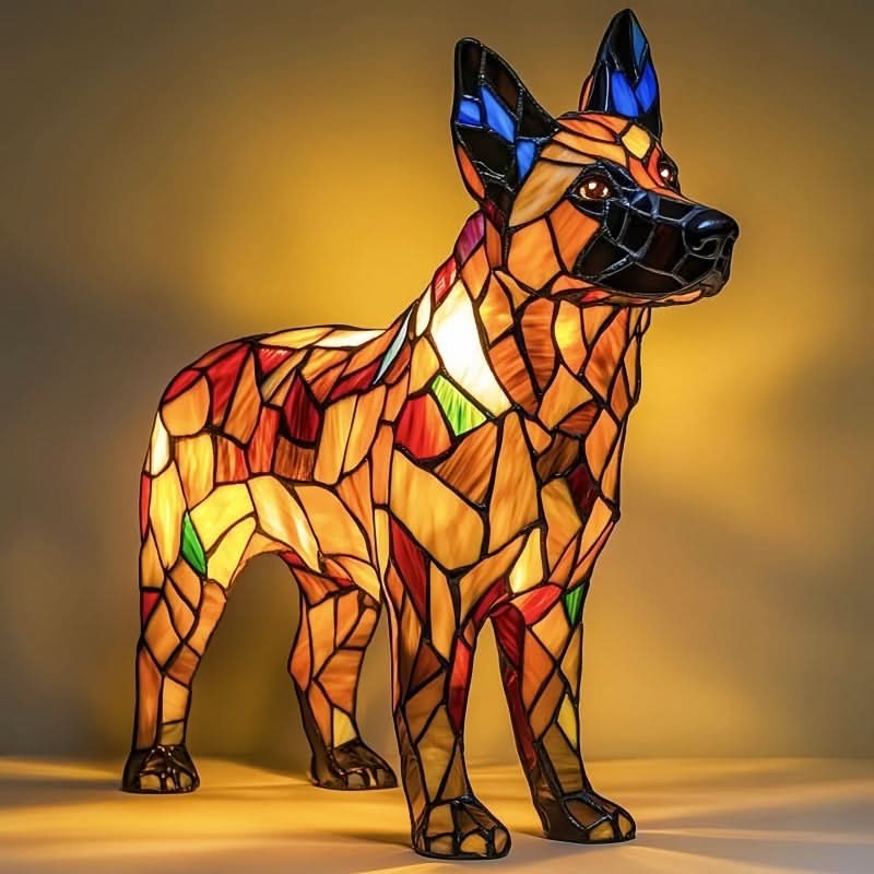 Decorative Dog Table Lamp with Mosaic Design for Atmospheric and Artistic