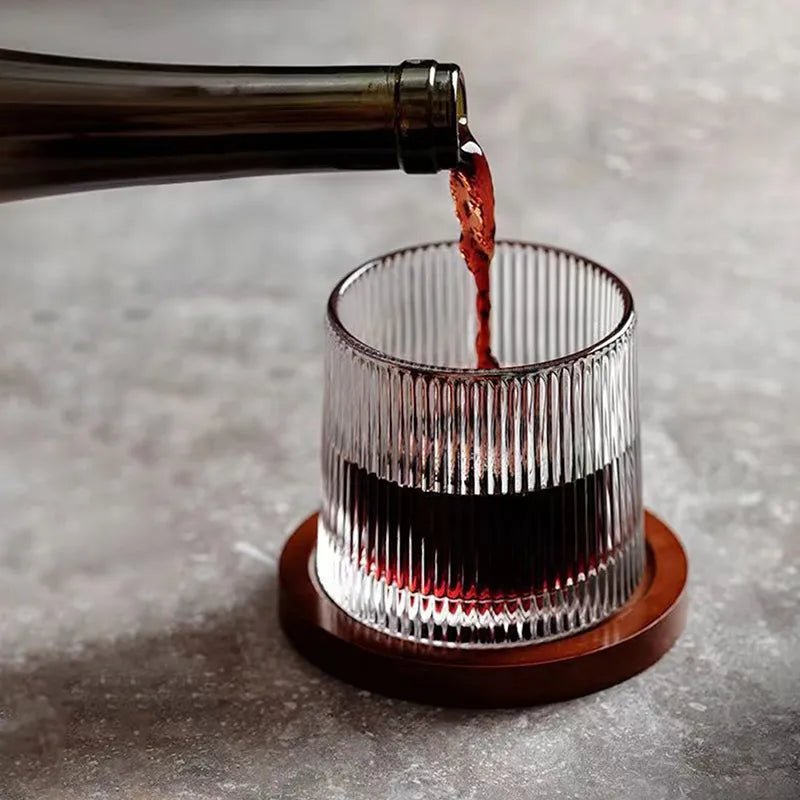 Glasses with Rotating Crystal Whiskey Geometric Design