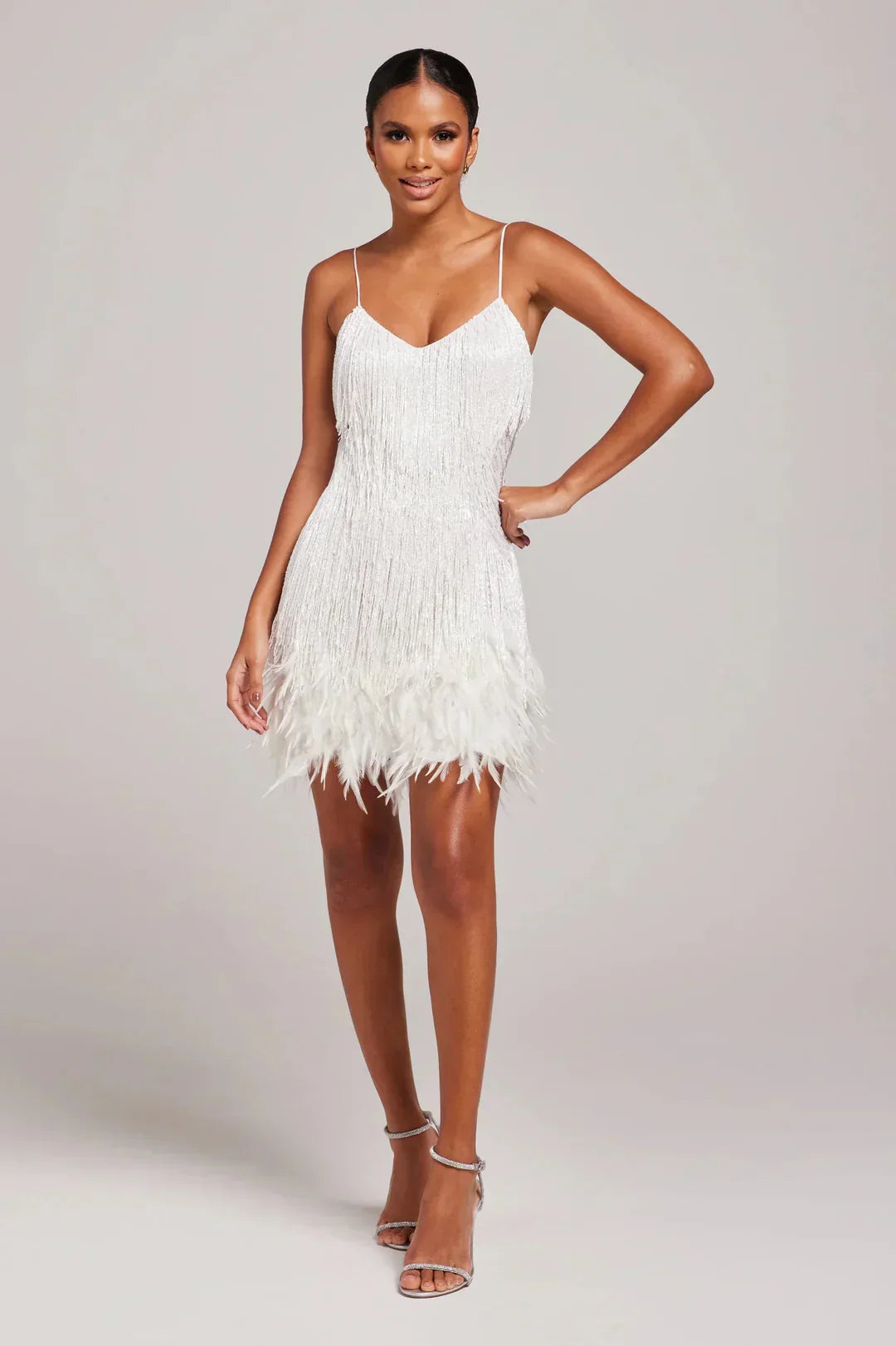 feather fringe dress