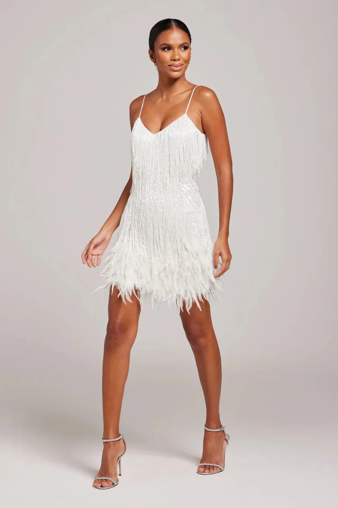 feather fringe dress